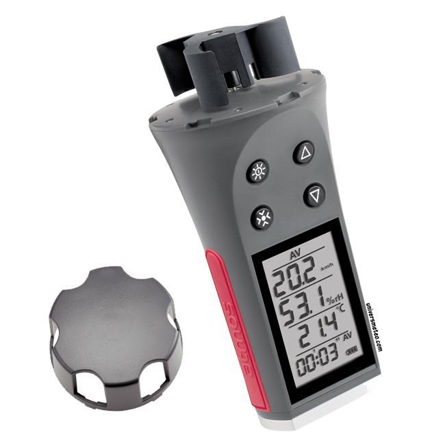 Anémomètre Portable 3 En 1 - Vitesse Du Vent, Température, Humidité - LCD Numérique - Mini Taille - Parfait Pour Kitesurf, Voile, Jardinage