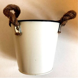 Mini seau blanc de jardin zinc ø 13 cm