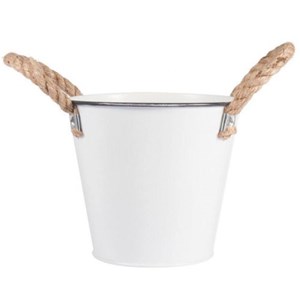Mini seau blanc de jardin zinc ø 13 cm