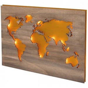 Mappemonde en bois à décorer 42 x 29,7cm