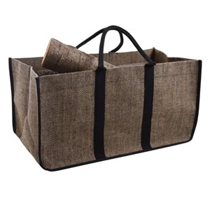 Sac à bûches en toile de jute