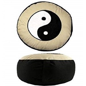Coussin de méditation rond yin yang