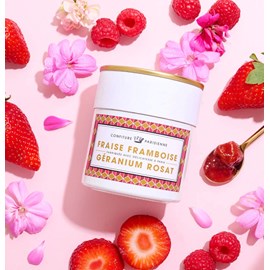 Confiture fraise framboise géranium