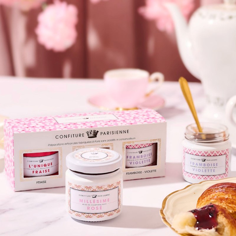 Coffret fleuri confitures 3x100g