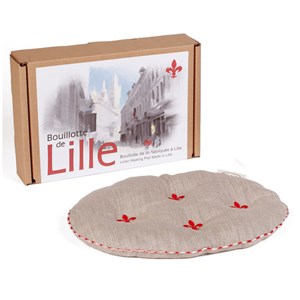 Bouillotte de lille ovale en lin naturel