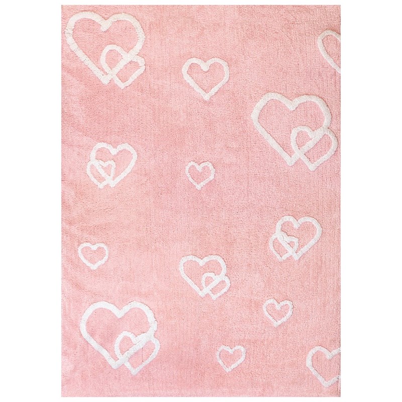 Tapis enfant coton cœurs