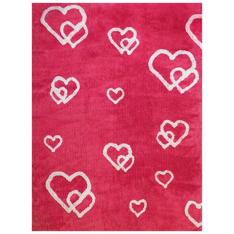 Tapis enfant coton cœurs