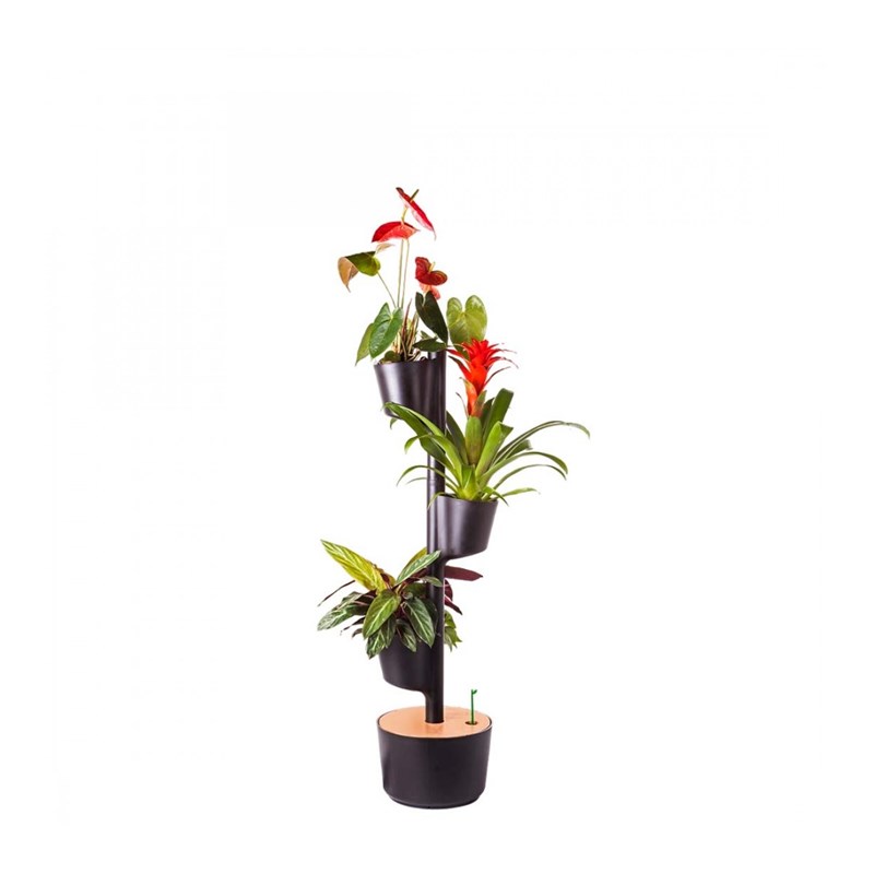 Jardinière verticale, 3 pots noir