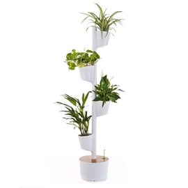 Jardinière verticale smart, 4 pots blanc