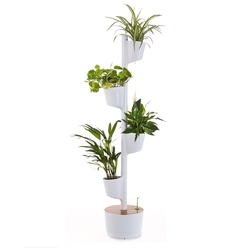 Citysens - Jardinière verticale smart, 4 pots blanc