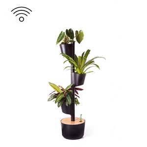 Jardinière verticale smart, 3 pots noir