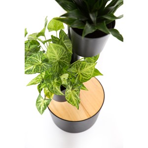 Jardinière verticale smart, 3 pots noir