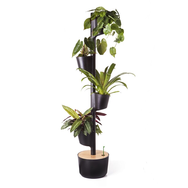 Citysens - Jardinière verticale smart, 4 pots noir