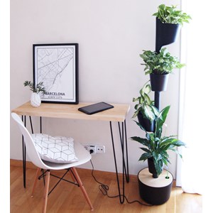 Jardinière verticale smart, 4 pots noir
