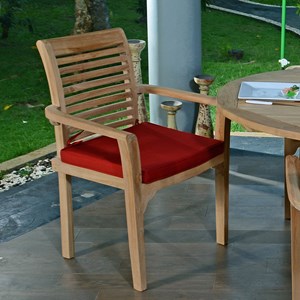 Fauteuil fixe empilable en teck samoa