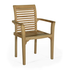 Fauteuil fixe empilable en teck samoa