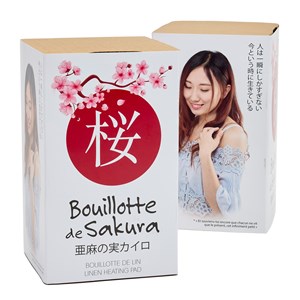 Bouillotte de sakura en lin naturel