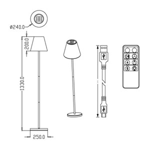 Lampadaire solaire avec télécommande