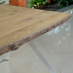 Table teck et alu blanc 250 cm equinoxe