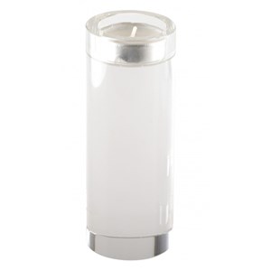 Bougeoir rond haut en verre 14 cm