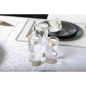Bougeoir rond haut en verre 14 cm
