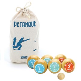 Jeu de pétanque en bois rétro