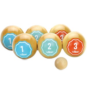 Jeu de pétanque en bois rétro