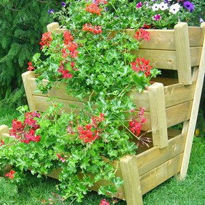 Jardinière escalier 3 bacs bois, ibéris