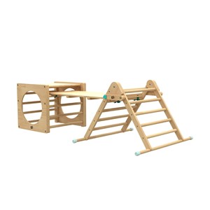 Cube d'escalade, triangle et toboggan