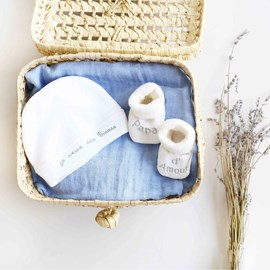 Bonnet naissance blanc 0 mois