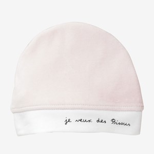 Bonnet de naissance rose 0 mois