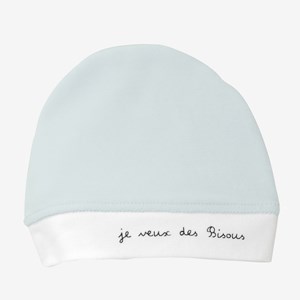 Bonnet de naissance bleu 0 mois