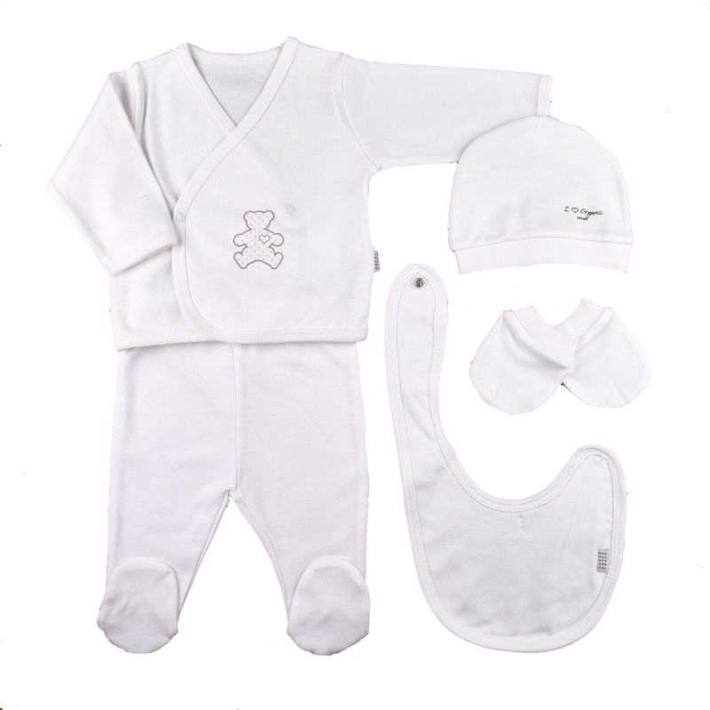 Coffret bébé maternité - Bodys, pyjamas & brassières en coton bio