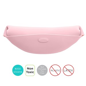 Bavoir récupérateur silicone rose 6