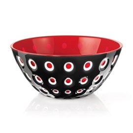 Saladier noir et rouge 25 cm guzzini