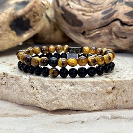 Bracelet distance en oeil de tigre 6mm