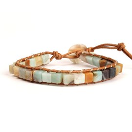 Bracelet wrap en amazonite