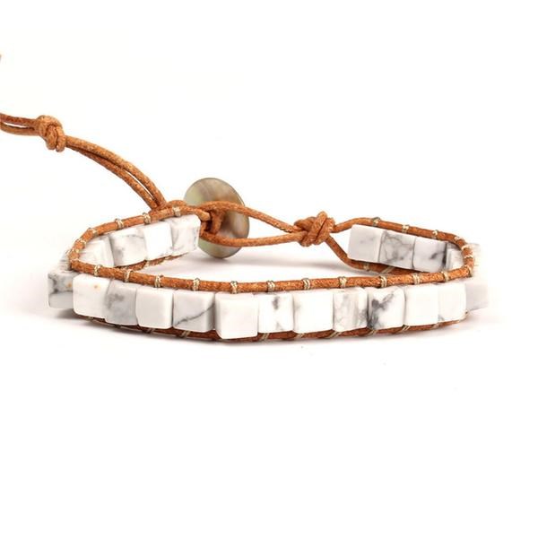 Bracelet wrap en howlite