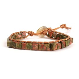Bracelet wrap en unakite