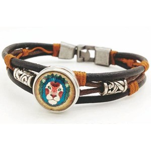 Bracelet zodiaque lion en cuir