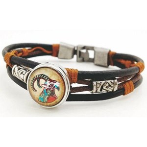 Bracelet zodiaque poissons en cuir