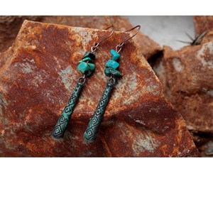 Boucles d'oreille en turquoise africaine