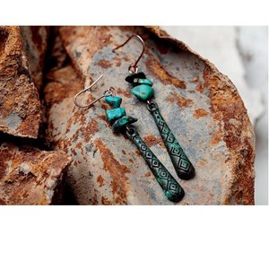 Boucles d'oreille en turquoise africaine