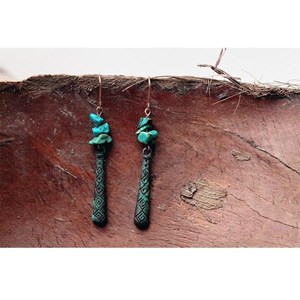 Boucles d'oreille en turquoise africaine