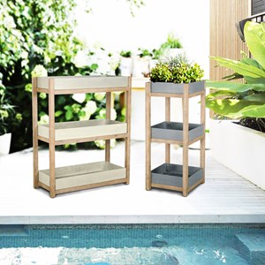 Etagere a plantes rectangulaire bois