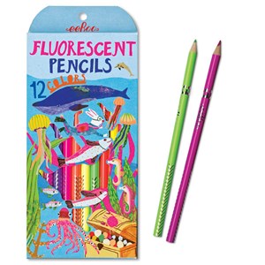12 crayons de couleur fluo- dans la