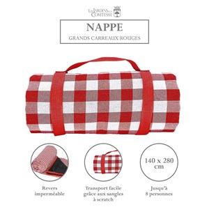 Nappe xl pique-nique, grands carreaux