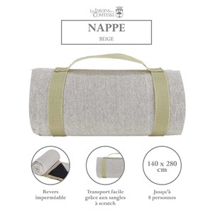Nappe pique-nique xl beige 280x140cm