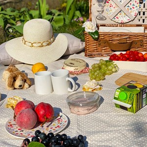 Nappe picnic xl étanche pois blancs