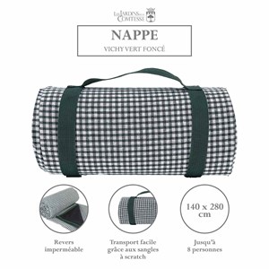 Nappe pique-nique vichy vert 280x140cm